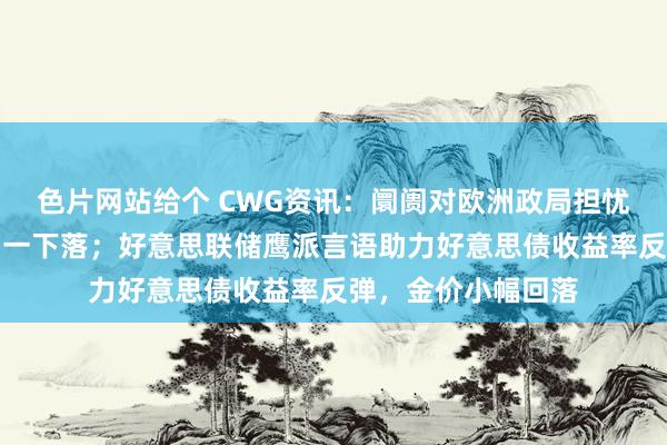 色片网站给个 CWG资讯：阛阓对欧洲政局担忧缓解，好意思元周一下落；好意思联储鹰派言语助力好意思债收益率反弹，金价小幅回落