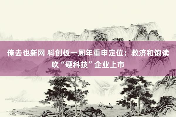 俺去也新网 科创板一周年重申定位：救济和饱读吹“硬科技”企业上市