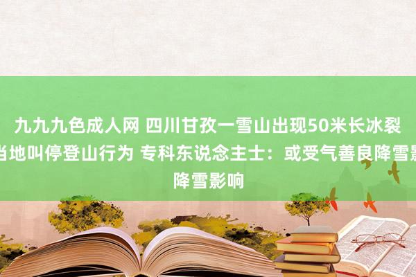 九九九色成人网 四川甘孜一雪山出现50米长冰裂，当地叫停登山行为 专科东说念主士：或受气善良降雪影响