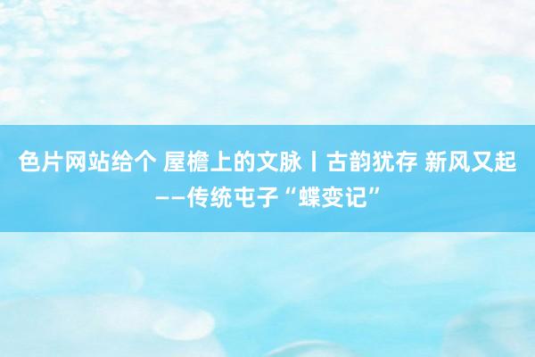 色片网站给个 屋檐上的文脉丨古韵犹存 新风又起——传统屯子“蝶变记”