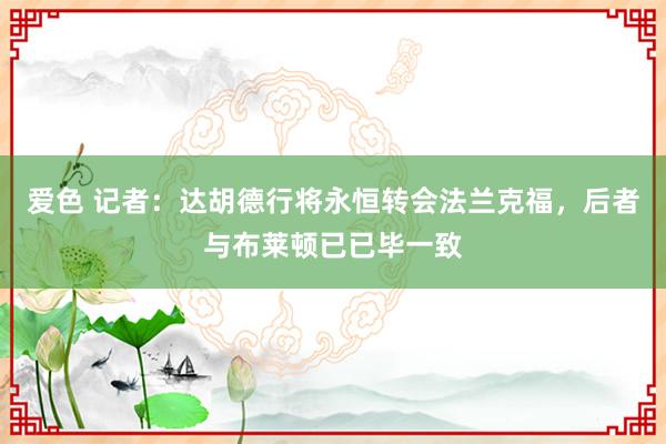 爱色 记者：达胡德行将永恒转会法兰克福，后者与布莱顿已已毕一致