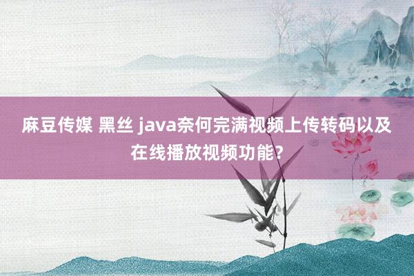 麻豆传媒 黑丝 java奈何完满视频上传转码以及在线播放视频功能？